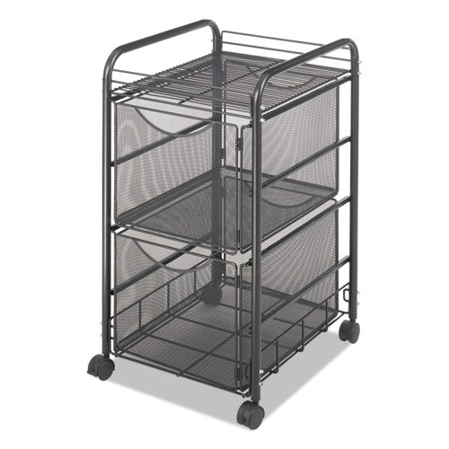 Safco® wholesale. SAFCO Onyx Mesh Mobile Double File, One-shelf, 15.75w X 17d X 27h, Black. HSD Wholesale: Janitorial Supplies, Breakroom Supplies, Office Supplies.