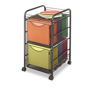 Safco® wholesale. SAFCO Onyx Mesh Mobile Double File, One-shelf, 15.75w X 17d X 27h, Black. HSD Wholesale: Janitorial Supplies, Breakroom Supplies, Office Supplies.