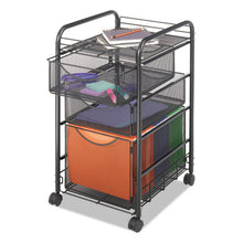 Load image into Gallery viewer, Safco® wholesale. SAFCO Onyx Mesh Mobile File With Two Supply Drawers, 15.75w X 17d X 27h, Black. HSD Wholesale: Janitorial Supplies, Breakroom Supplies, Office Supplies.