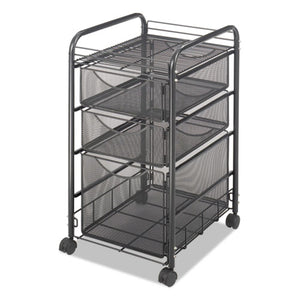 Safco® wholesale. SAFCO Onyx Mesh Mobile File With Two Supply Drawers, 15.75w X 17d X 27h, Black. HSD Wholesale: Janitorial Supplies, Breakroom Supplies, Office Supplies.