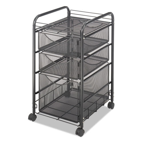 Safco® wholesale. SAFCO Onyx Mesh Mobile File With Two Supply Drawers, 15.75w X 17d X 27h, Black. HSD Wholesale: Janitorial Supplies, Breakroom Supplies, Office Supplies.