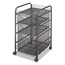 Load image into Gallery viewer, Safco® wholesale. SAFCO Onyx Mesh Mobile File With Two Supply Drawers, 15.75w X 17d X 27h, Black. HSD Wholesale: Janitorial Supplies, Breakroom Supplies, Office Supplies.