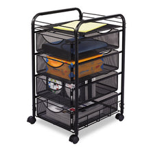 Load image into Gallery viewer, Safco® wholesale. SAFCO Onyx Mesh Mobile File With Four Supply Drawers, 15.75w X 17d X 27h, Black. HSD Wholesale: Janitorial Supplies, Breakroom Supplies, Office Supplies.