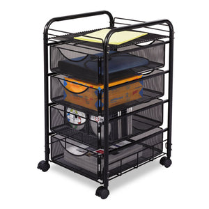 Safco® wholesale. SAFCO Onyx Mesh Mobile File With Four Supply Drawers, 15.75w X 17d X 27h, Black. HSD Wholesale: Janitorial Supplies, Breakroom Supplies, Office Supplies.