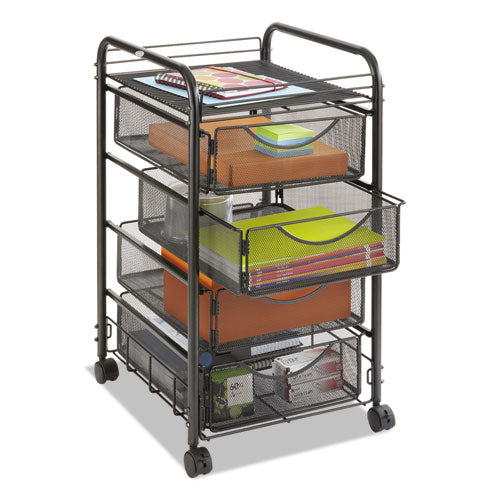 Safco® wholesale. SAFCO Onyx Mesh Mobile File With Four Supply Drawers, 15.75w X 17d X 27h, Black. HSD Wholesale: Janitorial Supplies, Breakroom Supplies, Office Supplies.