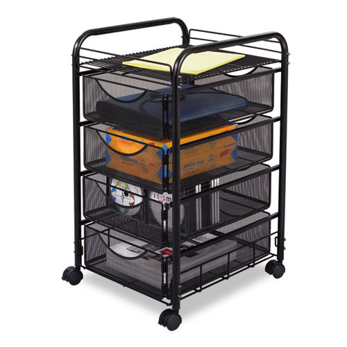 Safco® wholesale. SAFCO Onyx Mesh Mobile File With Four Supply Drawers, 15.75w X 17d X 27h, Black. HSD Wholesale: Janitorial Supplies, Breakroom Supplies, Office Supplies.