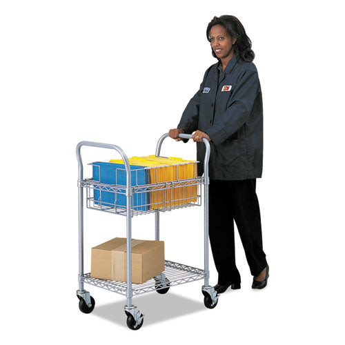 Safco® wholesale. SAFCO Wire Mail Cart, 600-lb Capacity, 18.75w X 26.75d X 38.5h, Metallic Gray. HSD Wholesale: Janitorial Supplies, Breakroom Supplies, Office Supplies.