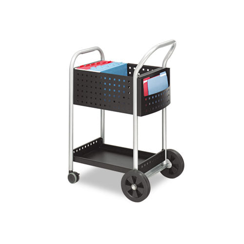Safco® wholesale. SAFCO Scoot Mail Cart, One-shelf, 22w X 27d X 40.5h, Black-silver. HSD Wholesale: Janitorial Supplies, Breakroom Supplies, Office Supplies.