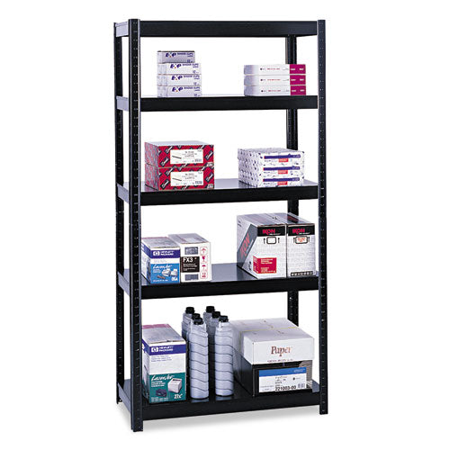 Safco® wholesale. SAFCO Boltless Steel Shelving, Five-shelf, 36w X 24d X 72h, Black. HSD Wholesale: Janitorial Supplies, Breakroom Supplies, Office Supplies.