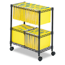 Load image into Gallery viewer, Safco® wholesale. SAFCO Two-tier Rolling File Cart, 25.75w X 14d X 29.75h, Black. HSD Wholesale: Janitorial Supplies, Breakroom Supplies, Office Supplies.