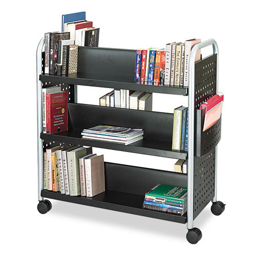 Safco® wholesale. SAFCO Scoot Book Cart, Six-shelf, 41.25w X 17.75d X 41.25h, Black. HSD Wholesale: Janitorial Supplies, Breakroom Supplies, Office Supplies.