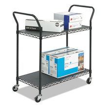 Load image into Gallery viewer, Safco® wholesale. SAFCO Wire Utility Cart, Two-shelf, 43.75w X 19.25d X 40.5h, Black. HSD Wholesale: Janitorial Supplies, Breakroom Supplies, Office Supplies.