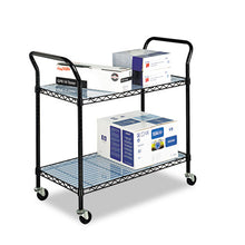 Load image into Gallery viewer, Safco® wholesale. SAFCO Wire Utility Cart, Two-shelf, 43.75w X 19.25d X 40.5h, Black. HSD Wholesale: Janitorial Supplies, Breakroom Supplies, Office Supplies.