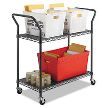 Load image into Gallery viewer, Safco® wholesale. SAFCO Wire Utility Cart, Two-shelf, 43.75w X 19.25d X 40.5h, Black. HSD Wholesale: Janitorial Supplies, Breakroom Supplies, Office Supplies.