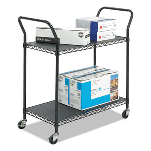 Safco® wholesale. SAFCO Wire Utility Cart, Two-shelf, 43.75w X 19.25d X 40.5h, Black. HSD Wholesale: Janitorial Supplies, Breakroom Supplies, Office Supplies.