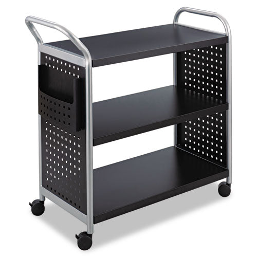 Safco® wholesale. SAFCO Scoot Three-shelf Utility Cart, 31w X 18d X 38h, Black-silver. HSD Wholesale: Janitorial Supplies, Breakroom Supplies, Office Supplies.