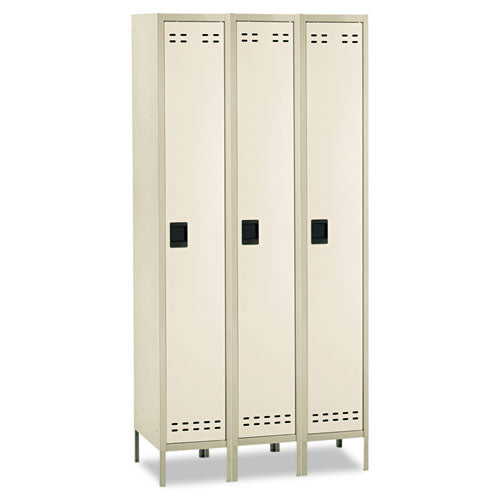 Safco® wholesale. SAFCO Single-tier, Three-column Locker, 36w X 18d X 78h, Two-tone Tan. HSD Wholesale: Janitorial Supplies, Breakroom Supplies, Office Supplies.