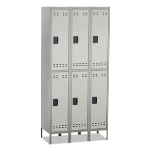 Safco® wholesale. SAFCO Double-tier, Three-column Locker, 36w X 18d X 78h, Two-tone Gray. HSD Wholesale: Janitorial Supplies, Breakroom Supplies, Office Supplies.