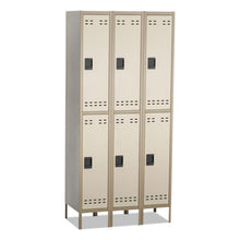 Load image into Gallery viewer, Safco® wholesale. SAFCO Double-tier, Three-column Locker, 36w X 18d X 78h, Two-tone Tan. HSD Wholesale: Janitorial Supplies, Breakroom Supplies, Office Supplies.