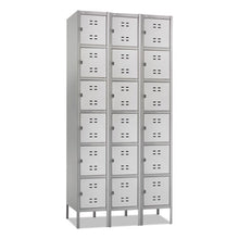 Load image into Gallery viewer, Safco® wholesale. SAFCO Three-column Box Locker, 36w X 18d X 78h, Two-tone Gray. HSD Wholesale: Janitorial Supplies, Breakroom Supplies, Office Supplies.