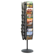 Load image into Gallery viewer, Safco® wholesale. SAFCO Onyx Mesh Rotating Magazine Display, 30 Compartments, 16.5w X 16.5d X 66h, Black. HSD Wholesale: Janitorial Supplies, Breakroom Supplies, Office Supplies.