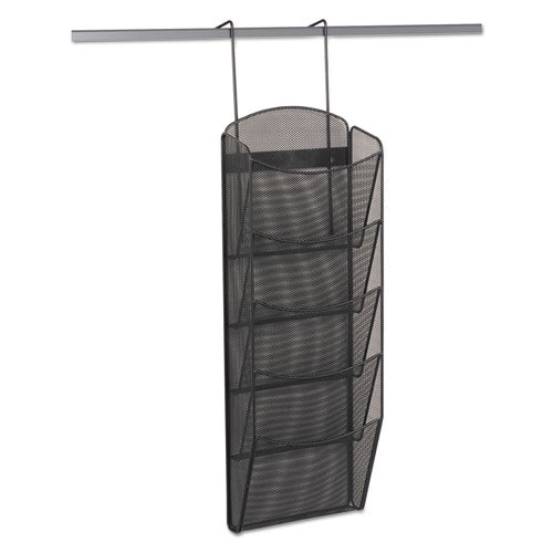 Safco® wholesale. SAFCO Onyx Mesh Literature Rack, Five Compartments, 10.25w X 3.5d X 28.33h, Black. HSD Wholesale: Janitorial Supplies, Breakroom Supplies, Office Supplies.