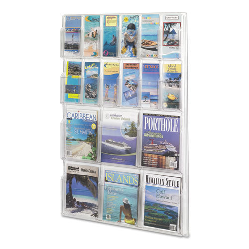 Safco® wholesale. SAFCO Reveal Clear Literature Displays, 18 Compartments, 30w X 2d X 45h, Clear. HSD Wholesale: Janitorial Supplies, Breakroom Supplies, Office Supplies.