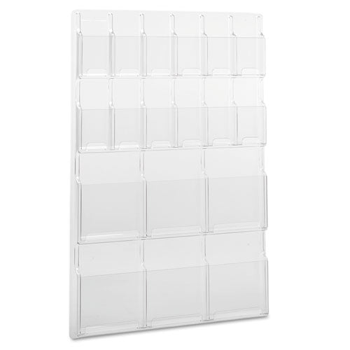 Safco® wholesale. SAFCO Reveal Clear Literature Displays, 18 Compartments, 30w X 2d X 45h, Clear. HSD Wholesale: Janitorial Supplies, Breakroom Supplies, Office Supplies.