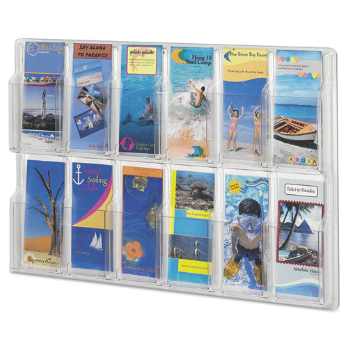 Safco® wholesale. SAFCO Reveal Clear Literature Displays, 12 Compartments, 30w X 2d X 20.25h, Clear. HSD Wholesale: Janitorial Supplies, Breakroom Supplies, Office Supplies.