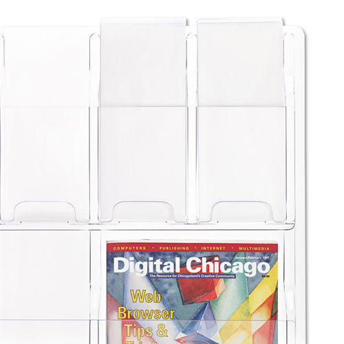 Safco® wholesale. SAFCO Reveal Clear Literature Displays, 12 Compartments, 30w X 2d X 34.75h, Clear. HSD Wholesale: Janitorial Supplies, Breakroom Supplies, Office Supplies.