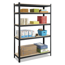 Load image into Gallery viewer, Safco® wholesale. SAFCO Boltless Steel-particleboard Shelving, Five-shelf, 48w X 18d X 72h, Black. HSD Wholesale: Janitorial Supplies, Breakroom Supplies, Office Supplies.