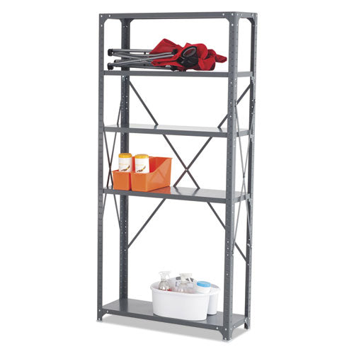 Safco® wholesale. SAFCO Commercial Steel Shelving Unit, Five-shelf, 36w X 12d X 75h, Dark Gray. HSD Wholesale: Janitorial Supplies, Breakroom Supplies, Office Supplies.