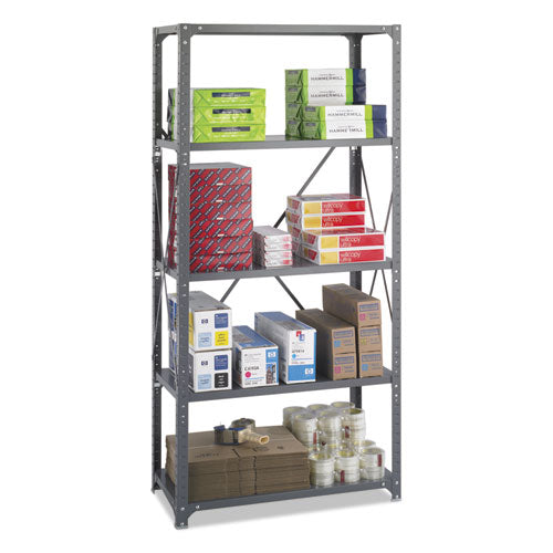 Safco® wholesale. SAFCO Commercial Steel Shelving Unit, Five-shelf, 36w X 18d X 75h, Dark Gray. HSD Wholesale: Janitorial Supplies, Breakroom Supplies, Office Supplies.