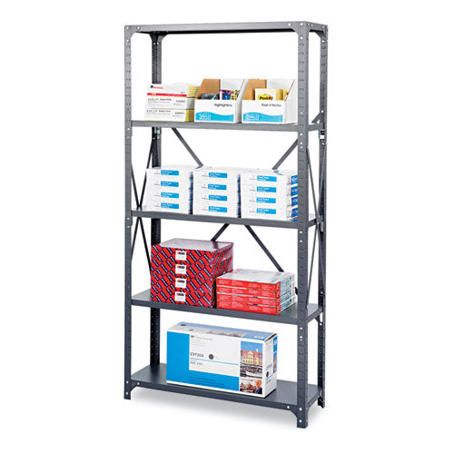 Safco® wholesale. SAFCO Commercial Steel Shelving Unit, Five-shelf, 36w X 24d X 75h, Dark Gray. HSD Wholesale: Janitorial Supplies, Breakroom Supplies, Office Supplies.