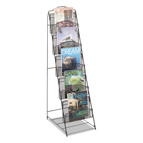 Safco® wholesale. SAFCO Onyx Magazine Floor Rack, 12.5w X 18.5d X 46h, Black. HSD Wholesale: Janitorial Supplies, Breakroom Supplies, Office Supplies.