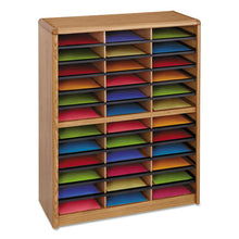 Load image into Gallery viewer, Safco® wholesale. SAFCO Steel-fiberboard Literature Sorter, 36 Sections, 32 1-4 X 13 1-2 X 38, Oak. HSD Wholesale: Janitorial Supplies, Breakroom Supplies, Office Supplies.