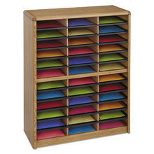 Load image into Gallery viewer, Safco® wholesale. SAFCO Steel-fiberboard Literature Sorter, 36 Sections, 32 1-4 X 13 1-2 X 38, Oak. HSD Wholesale: Janitorial Supplies, Breakroom Supplies, Office Supplies.