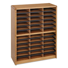 Load image into Gallery viewer, Safco® wholesale. SAFCO Steel-fiberboard Literature Sorter, 36 Sections, 32 1-4 X 13 1-2 X 38, Oak. HSD Wholesale: Janitorial Supplies, Breakroom Supplies, Office Supplies.