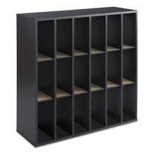 Load image into Gallery viewer, Safco® wholesale. SAFCO Wood Mail Sorter With Adjustable Dividers, Stackable, 18 Compartments, Black. HSD Wholesale: Janitorial Supplies, Breakroom Supplies, Office Supplies.