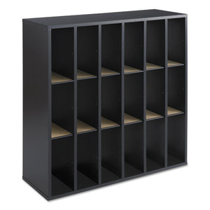 Safco® wholesale. SAFCO Wood Mail Sorter With Adjustable Dividers, Stackable, 18 Compartments, Black. HSD Wholesale: Janitorial Supplies, Breakroom Supplies, Office Supplies.