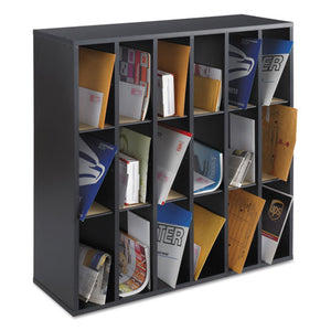 Safco® wholesale. SAFCO Wood Mail Sorter With Adjustable Dividers, Stackable, 18 Compartments, Black. HSD Wholesale: Janitorial Supplies, Breakroom Supplies, Office Supplies.