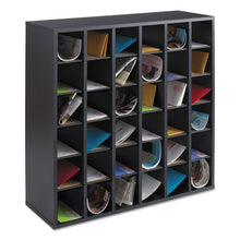 Load image into Gallery viewer, Safco® wholesale. SAFCO Wood Mail Sorter With Adjustable Dividers, Stackable, 36 Compartments, Black. HSD Wholesale: Janitorial Supplies, Breakroom Supplies, Office Supplies.