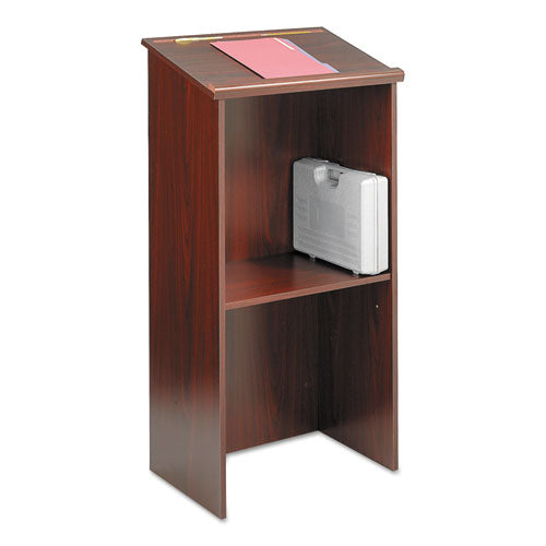 Safco® wholesale. SAFCO Stand-up Lectern, 23w X 15.75d X 46h, Mahogany. HSD Wholesale: Janitorial Supplies, Breakroom Supplies, Office Supplies.