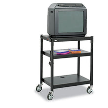 Load image into Gallery viewer, Safco® wholesale. SAFCO Adjustable-height Steel Av Cart, 27.25w X 18.25d X 28.5 To 36.5h, Black. HSD Wholesale: Janitorial Supplies, Breakroom Supplies, Office Supplies.