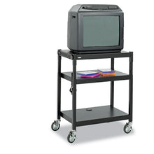 Load image into Gallery viewer, Safco® wholesale. SAFCO Adjustable-height Steel Av Cart, 27.25w X 18.25d X 28.5 To 36.5h, Black. HSD Wholesale: Janitorial Supplies, Breakroom Supplies, Office Supplies.