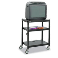 Safco® wholesale. SAFCO Adjustable-height Steel Av Cart, 27.25w X 18.25d X 28.5 To 36.5h, Black. HSD Wholesale: Janitorial Supplies, Breakroom Supplies, Office Supplies.