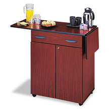 Load image into Gallery viewer, Safco® wholesale. SAFCO Hospitality Service Cart, One-shelf, 32.5w X 20.5d X 38.75h, Mahogany. HSD Wholesale: Janitorial Supplies, Breakroom Supplies, Office Supplies.