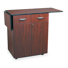 Load image into Gallery viewer, Safco® wholesale. SAFCO Hospitality Service Cart, One-shelf, 32.5w X 20.5d X 38.75h, Mahogany. HSD Wholesale: Janitorial Supplies, Breakroom Supplies, Office Supplies.