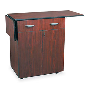 Safco® wholesale. SAFCO Hospitality Service Cart, One-shelf, 32.5w X 20.5d X 38.75h, Mahogany. HSD Wholesale: Janitorial Supplies, Breakroom Supplies, Office Supplies.