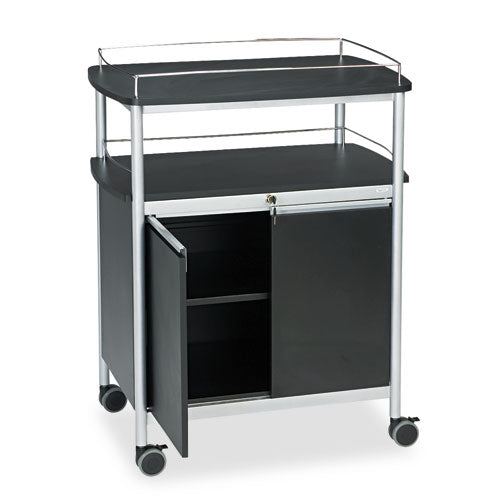 Safco® wholesale. SAFCO Mobile Beverage Cart, 33.5w X 21.75d X 43h, Black. HSD Wholesale: Janitorial Supplies, Breakroom Supplies, Office Supplies.